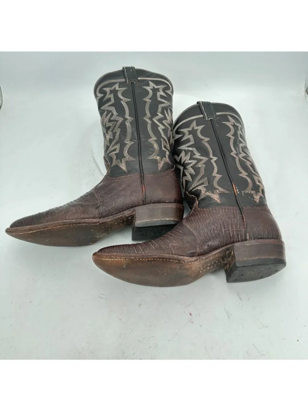 Tony Lama 70s Men Size 8.5D Brown Exotic Genuine Lizard Cowboy Western Boot